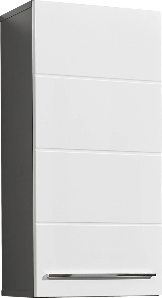 XXXLutz ZÁVESNÁ SKRINKA, biela s vysokým leskom, antracitová, 34/70/23 cm Xora - Online Only kúpeľne - 001279018904