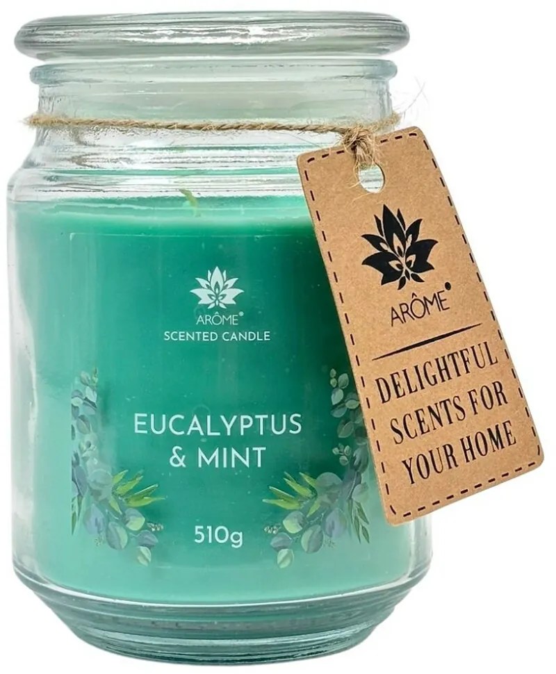 Arome Sviečka 510 g, v skle, Eucalyptus & mint