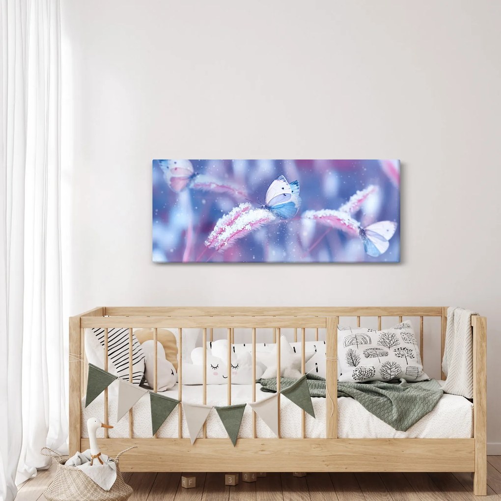 Obraz - Motýle v zime (120x50 cm)