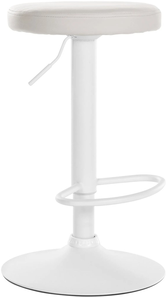 Barová stolička Ponte - koženka, biely rám - Biela
