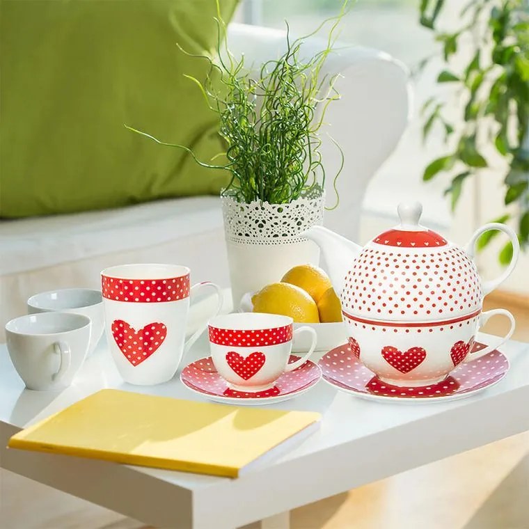 Porcelánová šálka s tanierikom BODKA 280 ml 2 ks