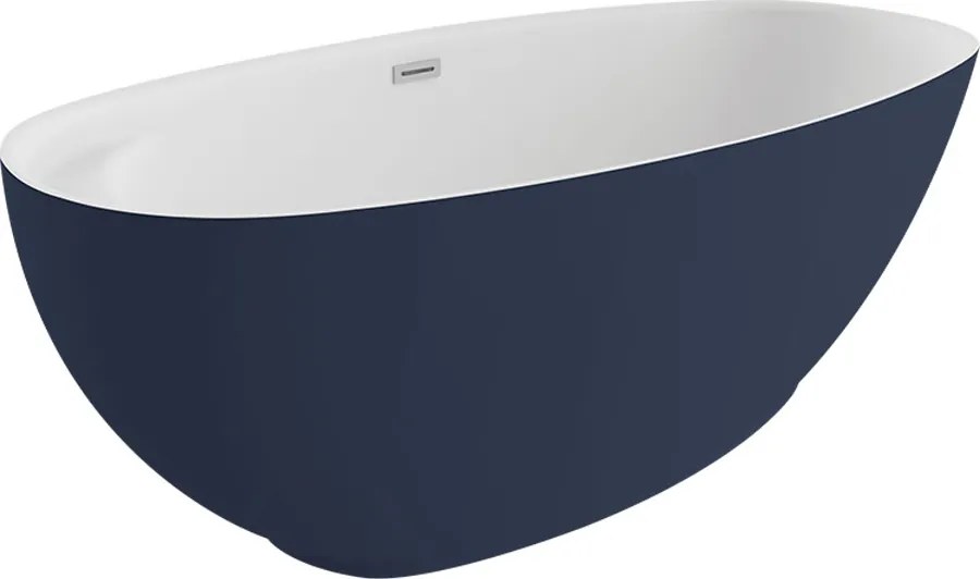 Polimat Akrylátová voľne stojaca vaňa Kivi 165x80 POLIMAT-Rozmery: 165x75, POLIMAT-Farba vane: Biela / čierna mat