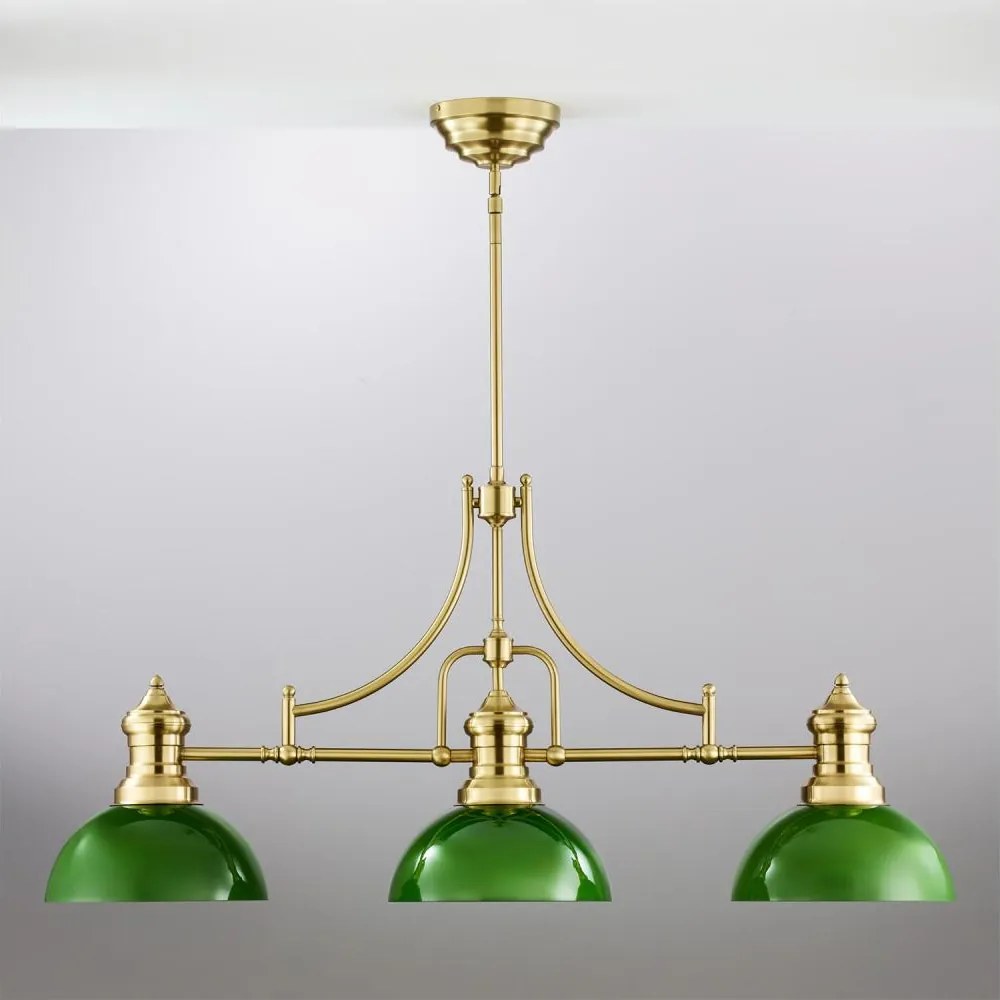 Jupiter 2074 - Luster na tyči PLATINO 3xE27/15W/230V zelená/zlatá