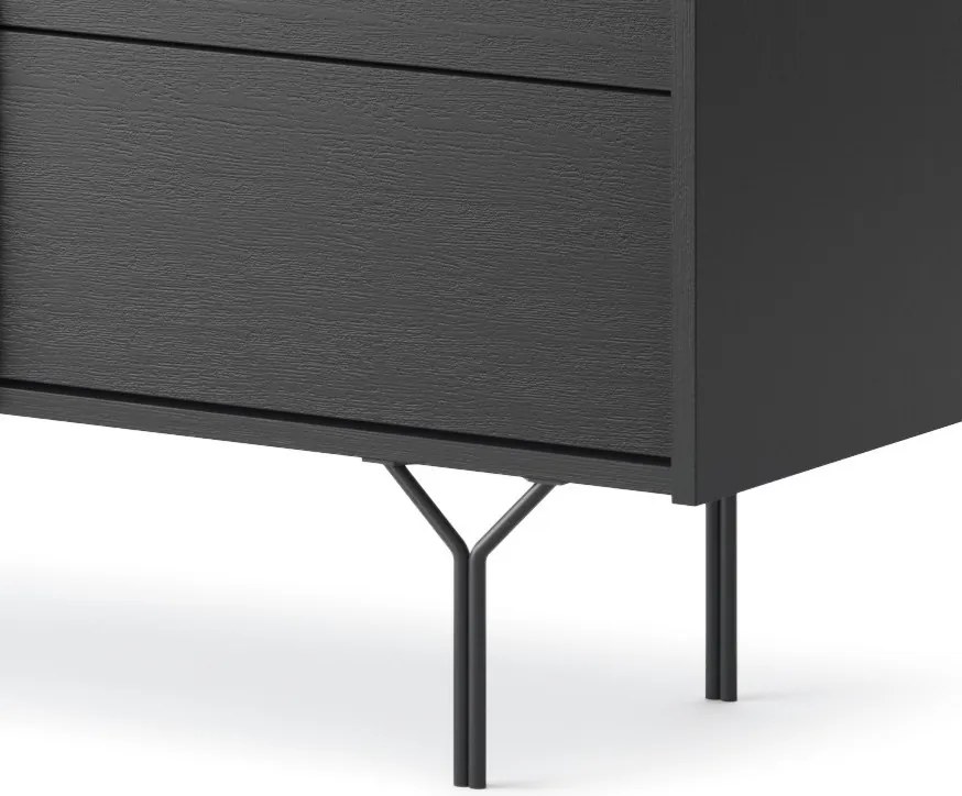 Skrinka so zásuvkami Raven, čierna