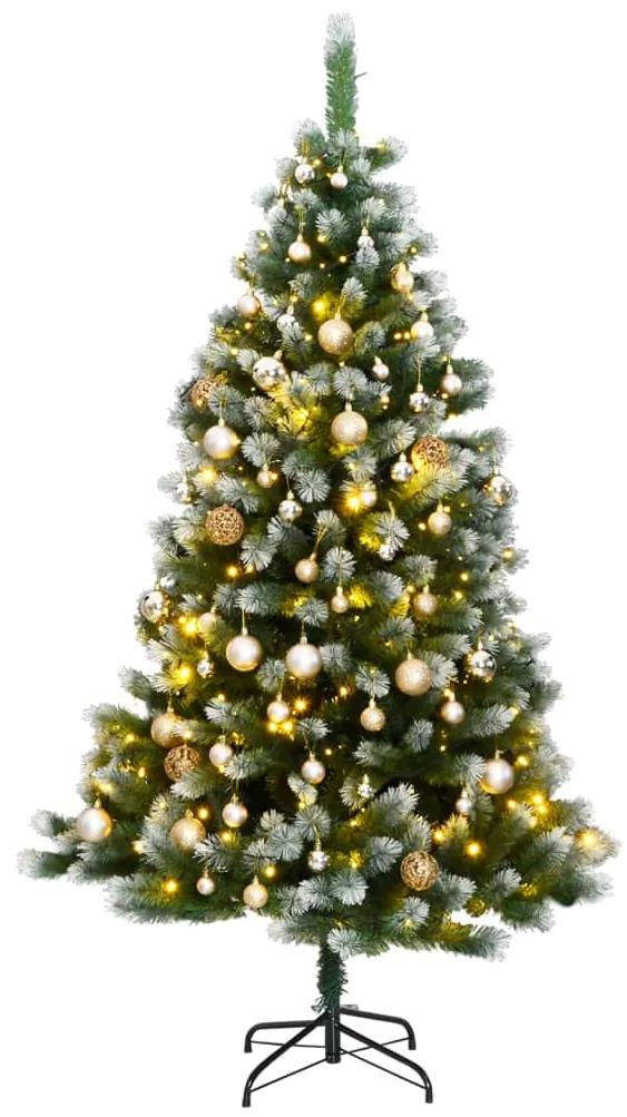 Umelý výklopný vianočný stromček 300 LED a sada gúľ 210 cm 3210364