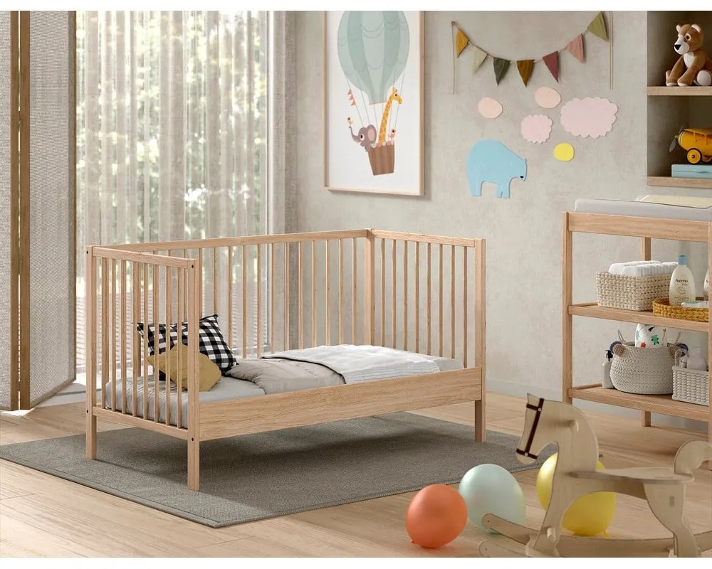 Postieľka z borovicového dreva 70x140 cm v prírodnej farbe DINO – Vipack