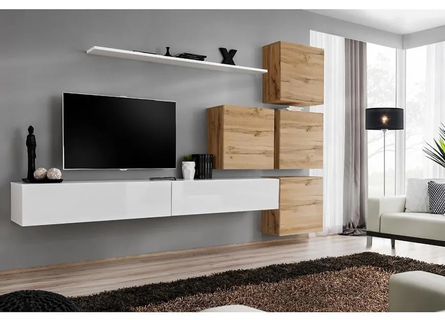 Obývacia stena Switch IX Biely/Wotan