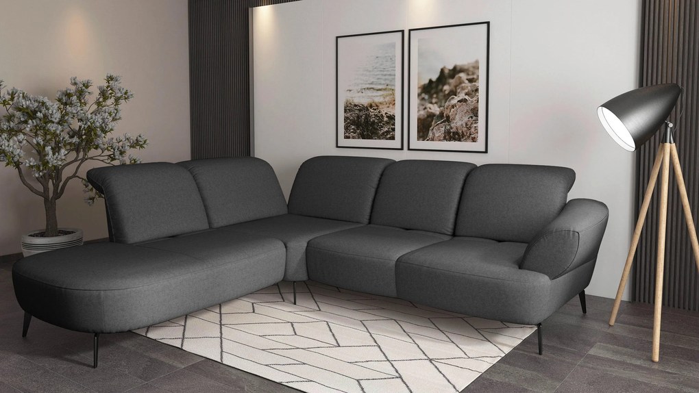 XXXLutz ROHOVÁ SEDAČKA, textil, tmavosivá Sit & More - Sedačky - 000144013292