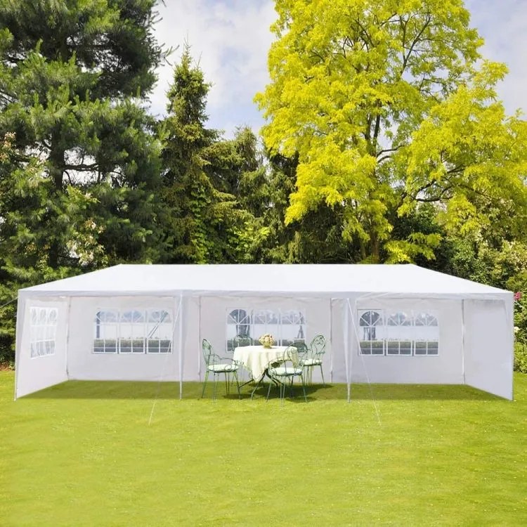 Záhradný stan 8 stenový 3x9 m -  biely