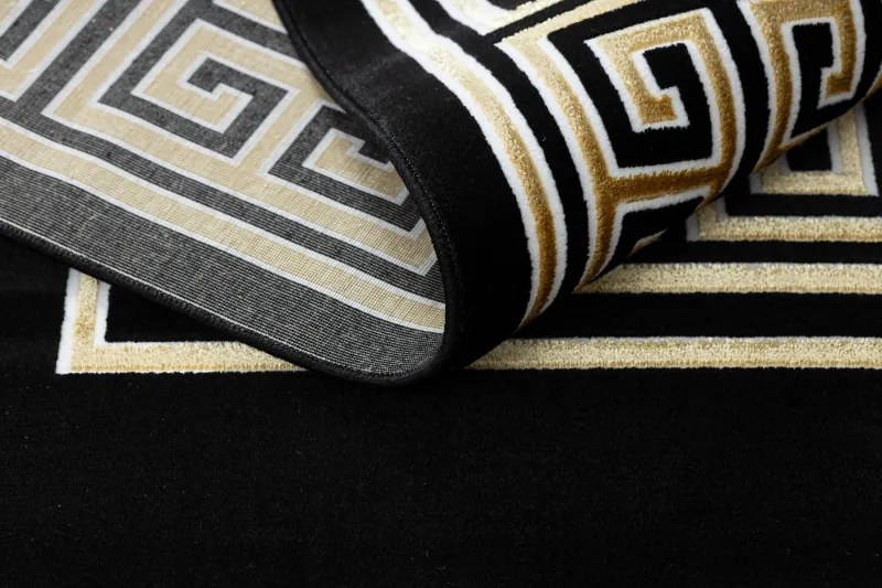 Dywany Łuszczów Kusový koberec Gloss 6776 86 greek black/gold - 140x190 cm