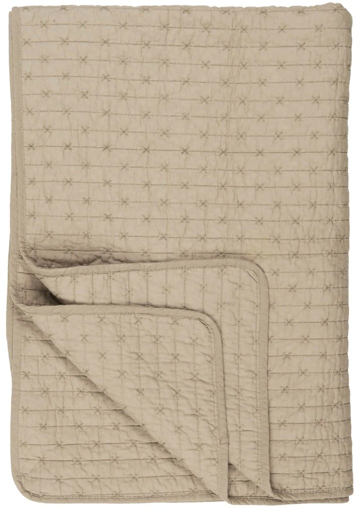 Ib Laursen Prešívaný prehoz Linen Cross Stitches 180 x 130 cm