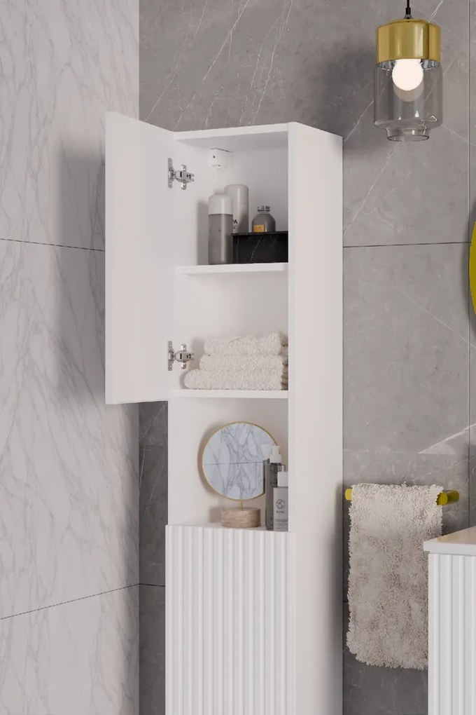 Comad Doplnková kúpeľňová skrinka vysoká Nova White 30 biela mat