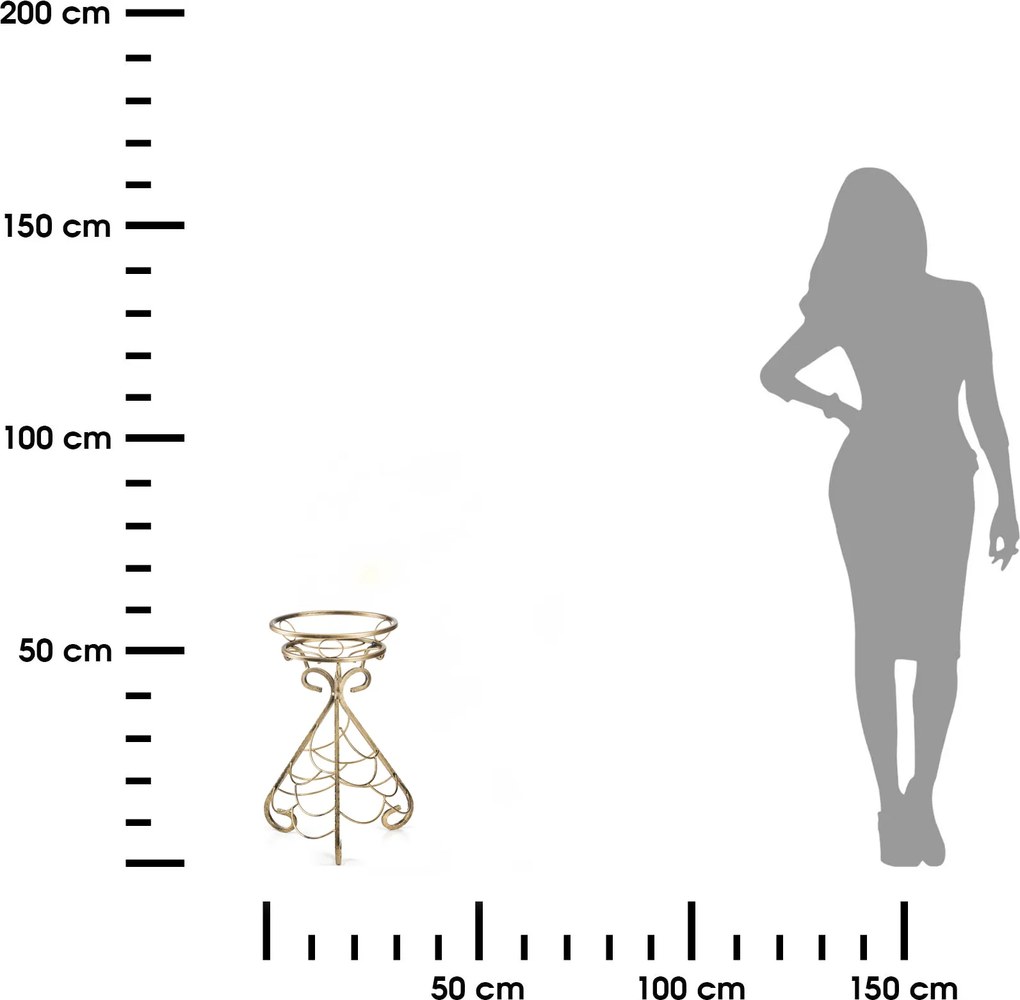 STOJAN NA KVETINÁČ OMRI 50X34,5 CM ZLATÁ