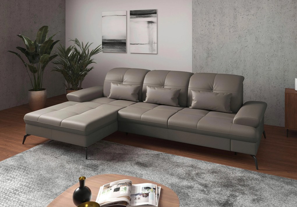 XXXLutz ROHOVÁ SEDAČKA, textil, koža, sivá Sit & More - Sedačky - 000144011756