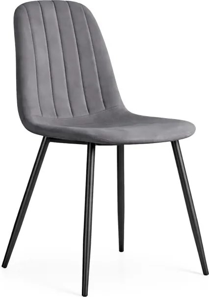 Jedálenská stolička LUMO zamatová, grafitová / čierne nohy