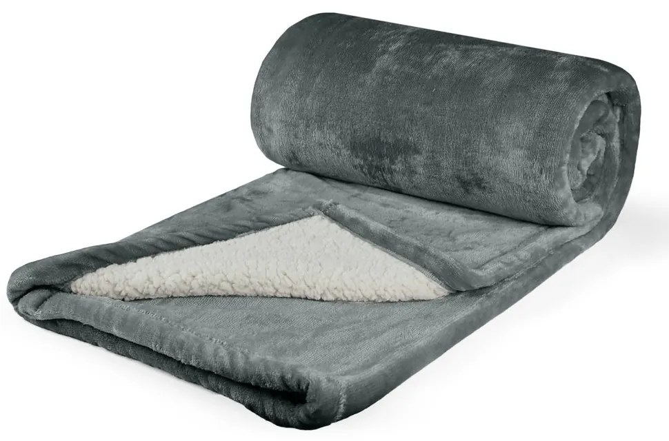 Polášek Mikroflanelová deka s barančekom - Tmavošedá | 200 x 230 cm
