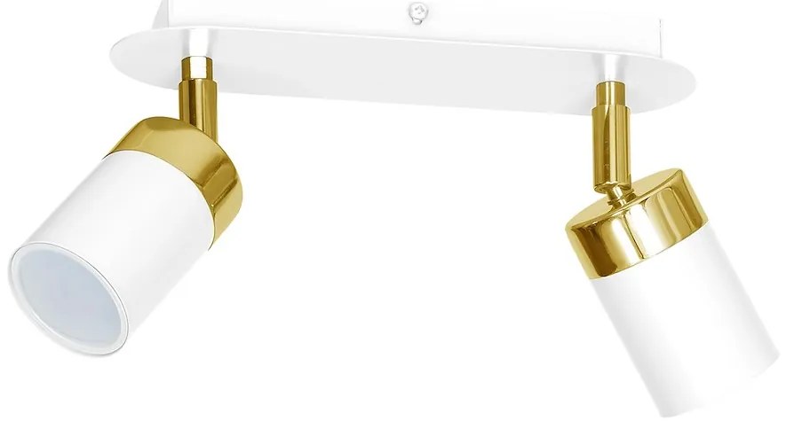 Bodové svietidlo Joker, 2x zlaté/biele kovové tienidlo, w