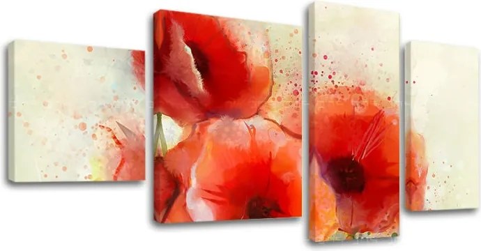 Obraz na stenu 4 dielny KVETY KV076E40 - 130x70 cm