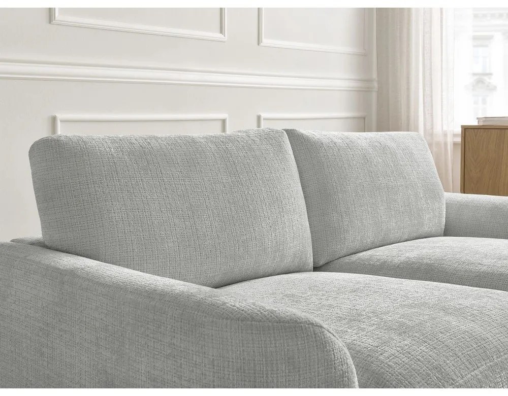 Svetlosivá ženilková rohová pohovka (pravý roh/s leňoškou) Leonore – Bobochic Paris