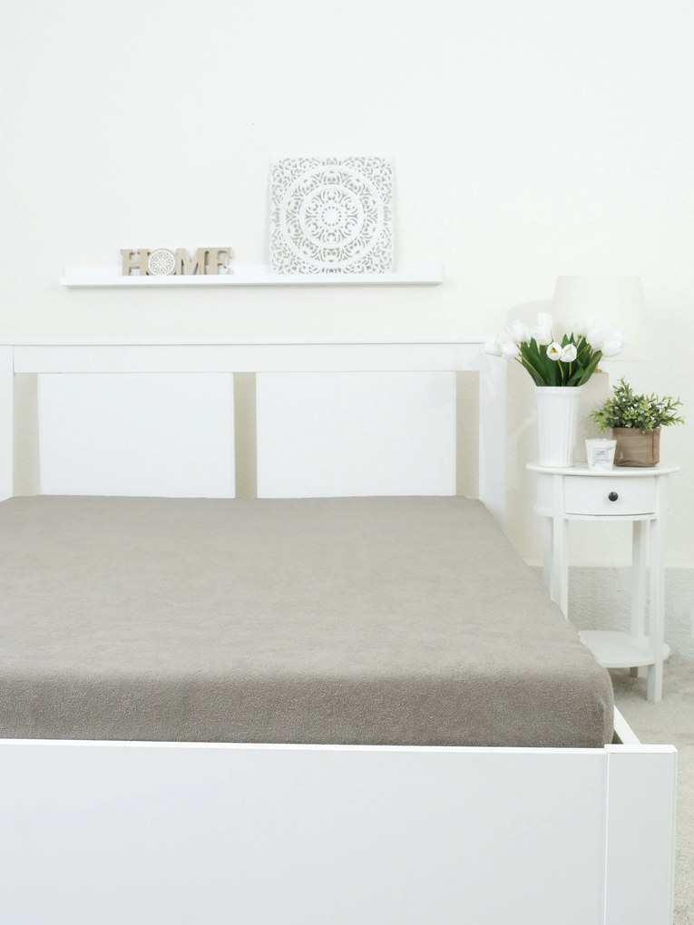 Froté plachta 90 × 200 cm - sivohnedá