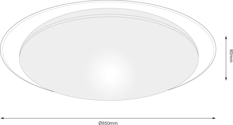 Stropné LED svietidlo Sonic, 1x LED 100w, 3000-6000k, w, (fi 85cm), s ovládačom