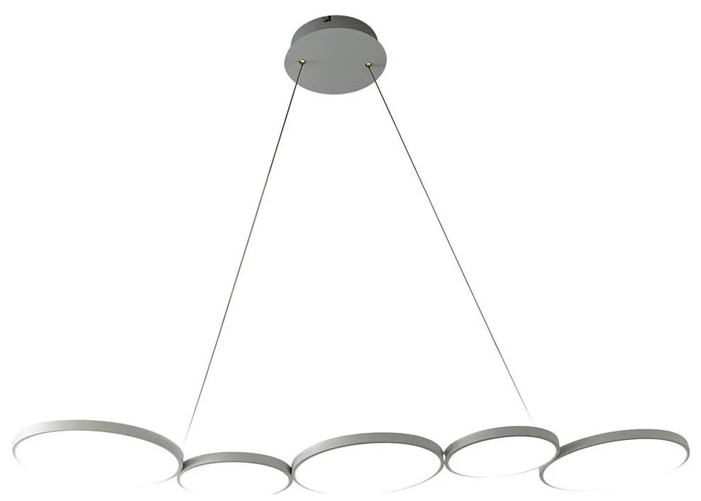 LED Luster na lanku OLYMPIA 5xLED/10W/230V šedá