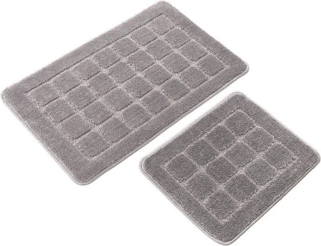 Sivé kúpeľňové predložky v súprave 2 ks 50x80 cm Kareli – Foutastic