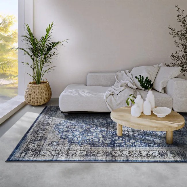 Koberec Hanse Home Asya Aurora tmavomodrý / krémový