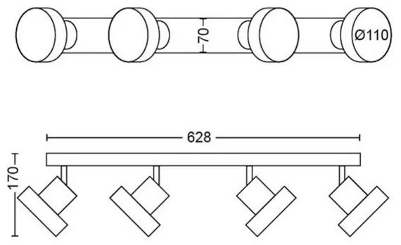 Philips 50604/31/P0 - LED Bodové svietidlo BUKKO 4xLED/4,3W/230V