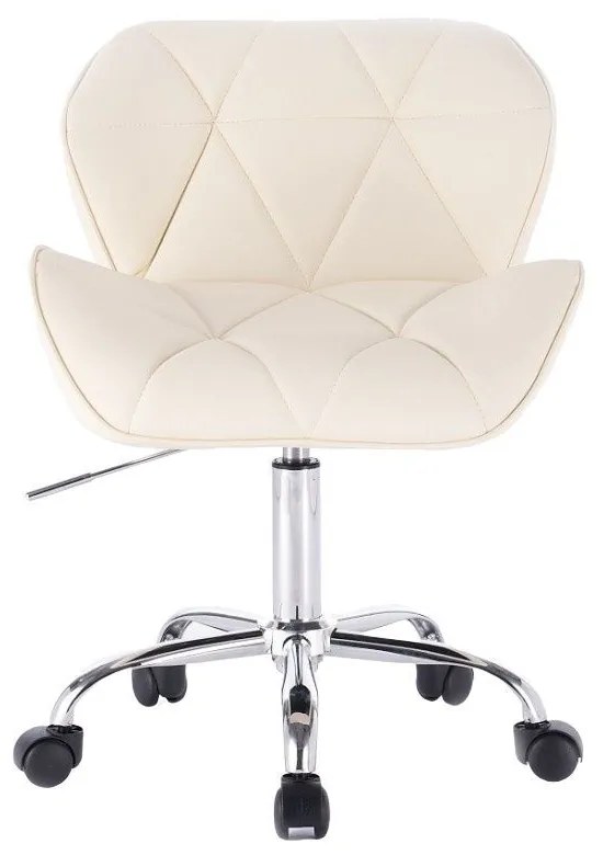 LuxuryForm DESIGN Stolička MILANO na strieborné podstave s kolieskami - krémová