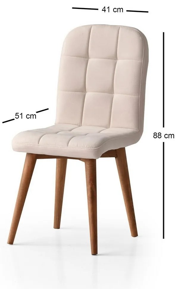 Súprava jedálenských stoličiek Retro Cream and Walnut, 4 ks