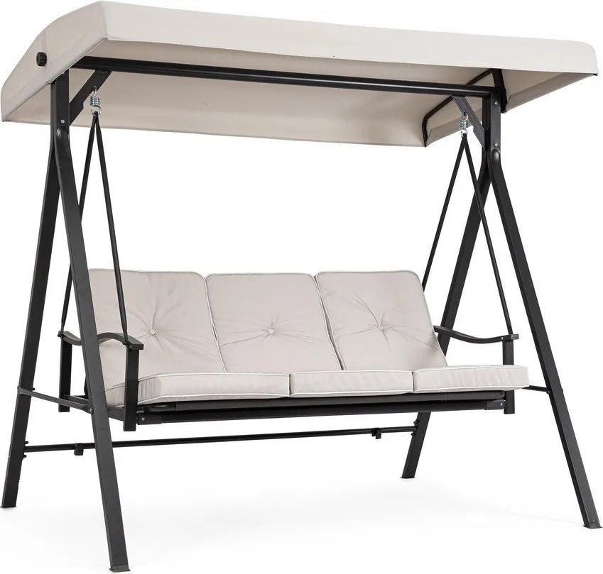 Antracitová/béžová kovová záhradná hojdačka Taurus – Bizzotto