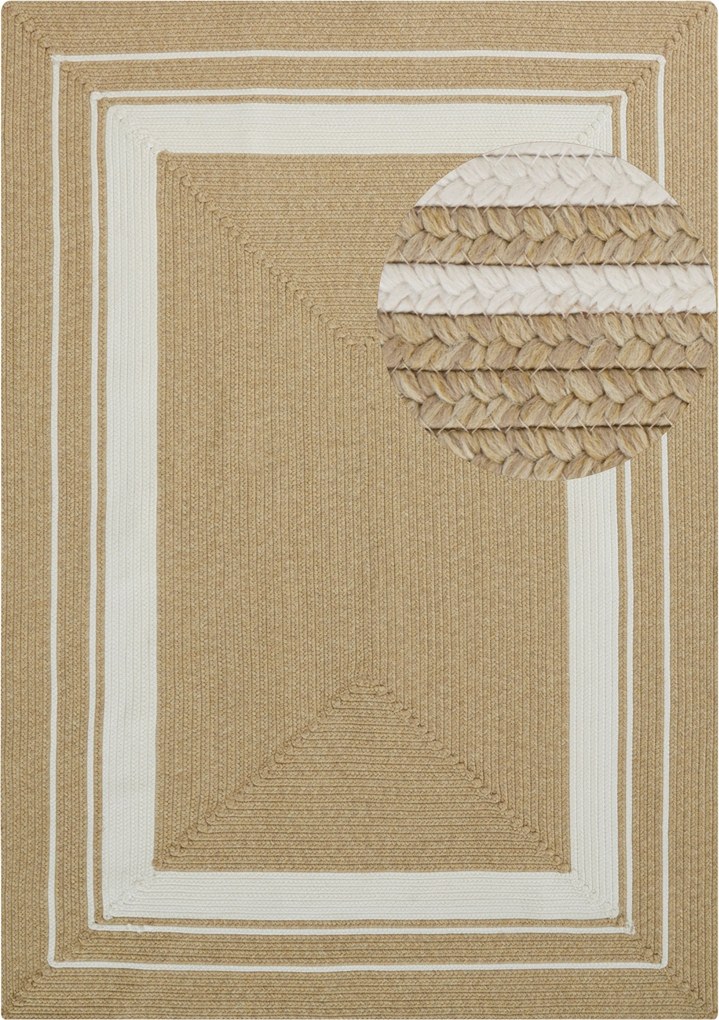 Hanse Home, Kusový koberec Braided 105556 Creme Beige – na von aj na doma, 120x170, béžová, chodba / predsieň