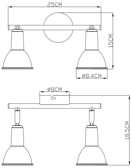 Globo 54648-2 - Bodové svietidlo 2xE14/40W
