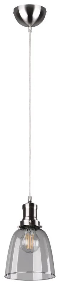 Závesné svietidlo v striebornej farbe so skleneným tienidlom ø 14 cm Vita – Trio