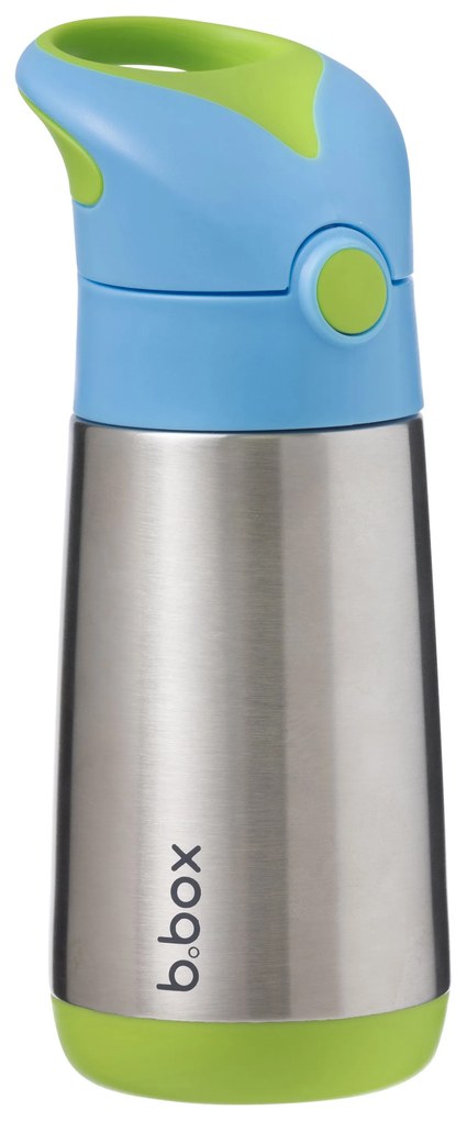 Termoska na pitie so slamkou 350 ml - modrá/zelená