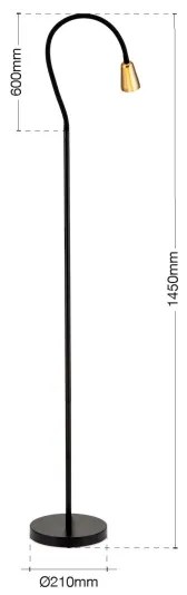 Orion - Flexibilná stojacia lampa DOTTY 1xGU10/10W/230V čierna/mosadz