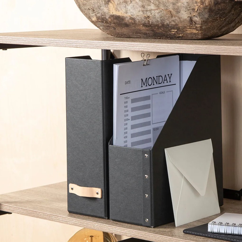 2x Zakladač na dokumenty WILLIAM zo 100% recyklovateľného papiera, čierny