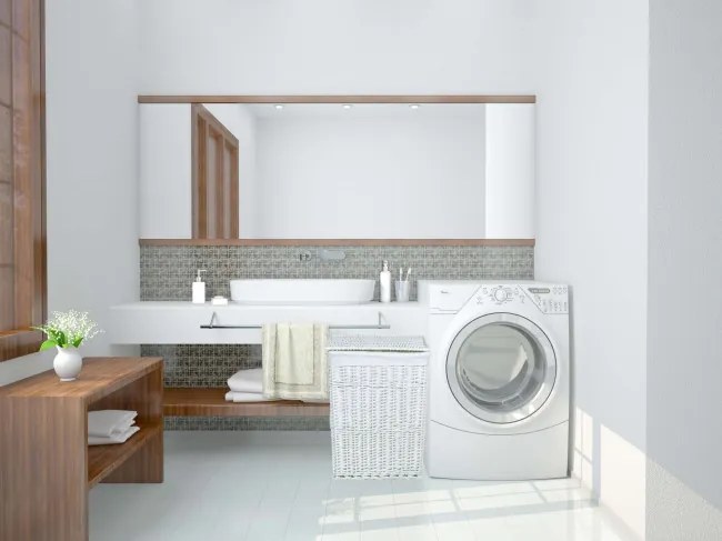 Kôš na bielizeň 114 l prútený biely