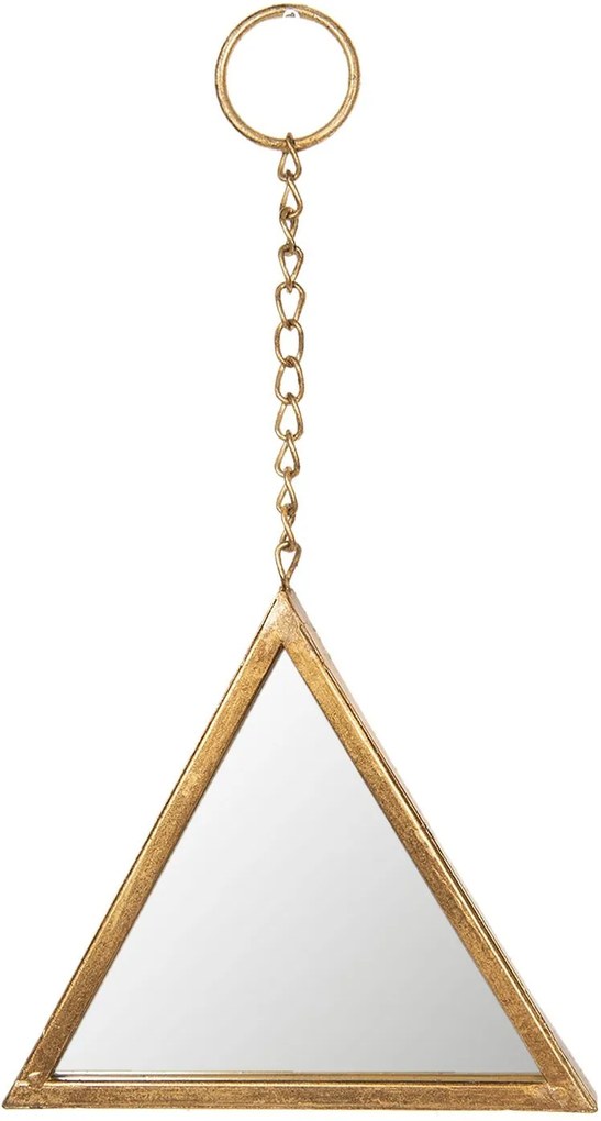 Zlaté trojuholníkové zrkadlo - 23 * 2 * 23 cm