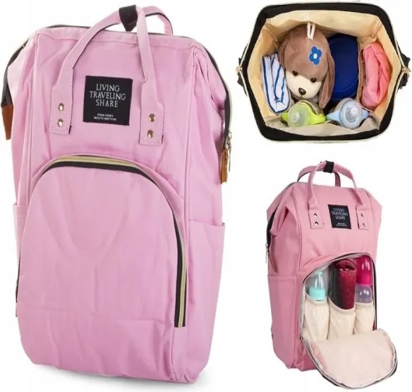 Rodičovský batoh na kočík s termovreckom ružový