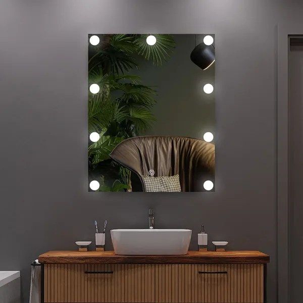 LED Zrkadlo s osvetlením 9xLED/1W/230V 3000/4000/6000K 50x40 cm IP44