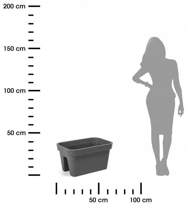 Balkónový truhlík Lys 45 cm antracit