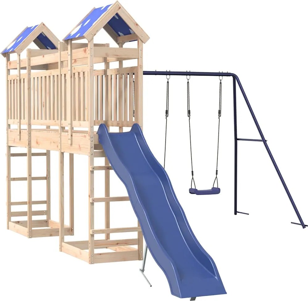 vidaXL Vonkajšia súprava na hranie masívna borovica