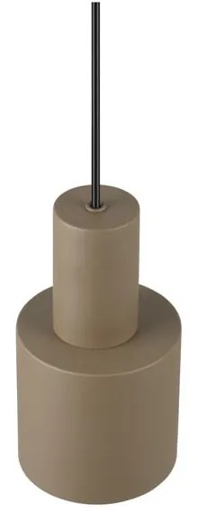 Tmavohnedé závesné svietidlo s kovovým tienidlom ø 12 cm Agudo – Trio