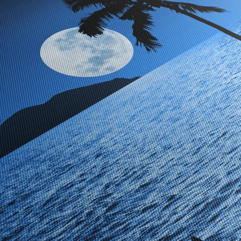 Obraz - Mesiac nad morskou hladinou (90x60 cm)