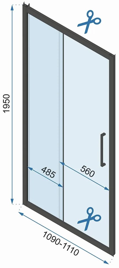 Rea Rapid Slide, 3-stenová sprchová kabína 130 (dvere) x 90(stena) x 90(stena) x 195 cm, 6mm číre sklo, chrómový profil, KPL-09110