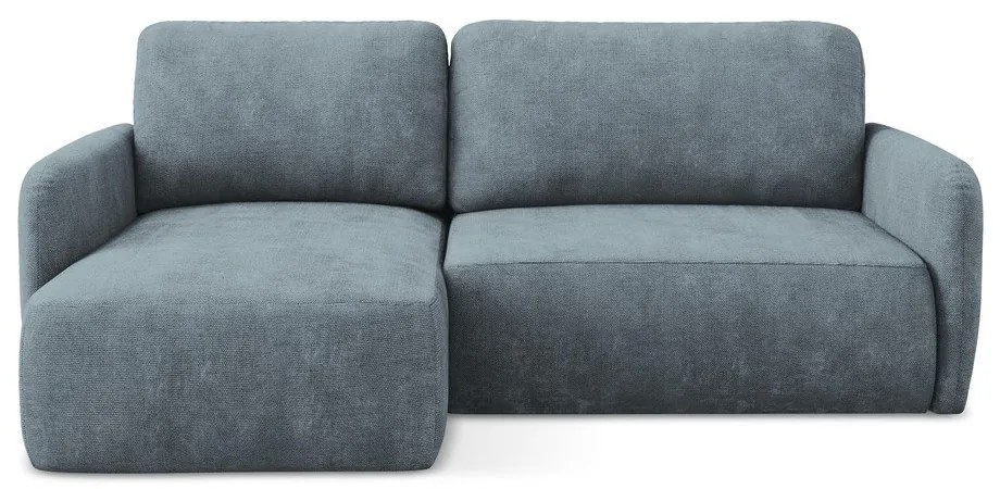 Sivomodrá ženilková rozkladacia/s úložným priestorom rohová pohovka (ľavý roh/s leňoškou) Lilo – Makamii