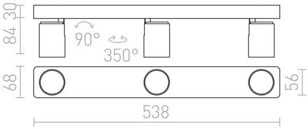 RED - Design Rendl - R12078 - Bodové svietidlo DUGME 3xGU10/35W/230V
