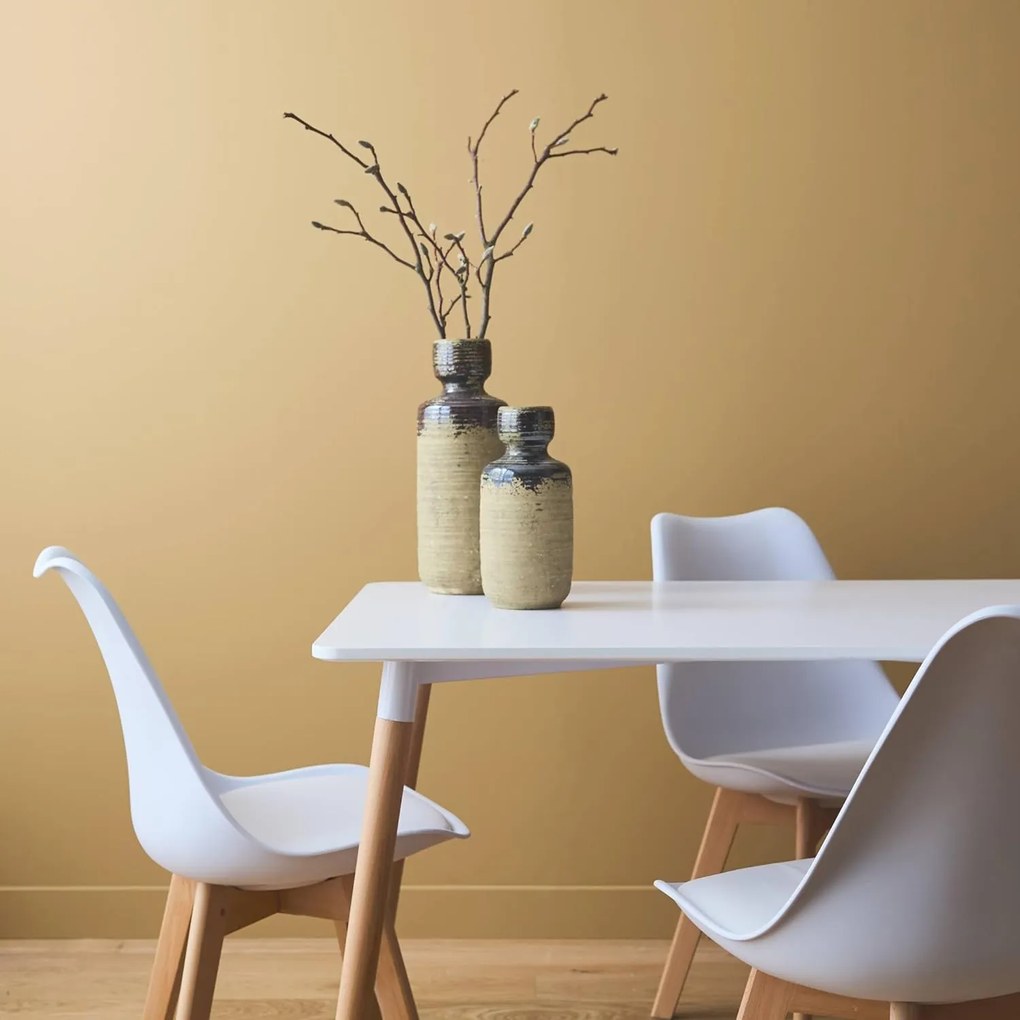 ModernHome Sada 4 jedálenských stoličiek s vankúšom, biela - ModernHome